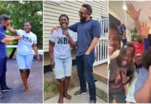 Majid Michel, Roselyn Ngissah And Other Stars Surprise GH Lady In The US At Her Home
